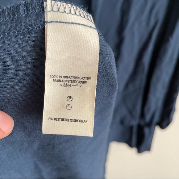 Free People Beck Loose Keyhole Dress Navy - Picture 8 of 9